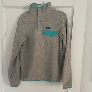 Patagonia  Gray Snychilla Fleece with Turquoise Details